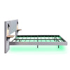 Double Plush Velvet Upholstered Bed Frame 4ft6 with Headboard & LED Lights Grey