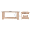 Modern Coffee Table 2-Tier Wooden Center Table Large Side Table Living Room