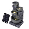 Solar Powered Water Feature Fountain Outdoor Garden Cascade Tiered Patio Decor