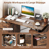 Home Office Desk Computer Desk with Metal Frame-Coffee