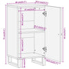 Camerina Side Cabinet Brown and Black 40x33.5x75 Solid Wood Z9M2