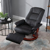 Ergonomic Recliner Sofa Chair PU Leather Armchair Lounger with Footrest, Black
