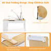 Children Wood Art Table & Art Easel Set Toddler Craft & Activity Table-Natural