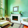 30" Electric LED Flame Fireplace Inset Fire Surround Suite with Mantelpiece Deco