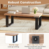 Coffee Table Farmhouse 120cm Rectangle Wooden Oak Black Living Room Center Unit