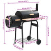 Classic Charcoal BBQ Offset Smoker Outdoor Garden Picnic Barbecue Grill