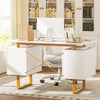 Computer Desk Home Office Desk with Floating Desktop-White