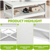 White 2-Tier Wooden Coffee Table with Storage Shelf, 100cm, for Living Room