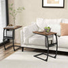 Heavy-duty Metal Frame End Table Rustic Bedside Storage Table Snack Table