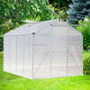 Greenhouse Garden Shed Polycarbonate Walk-In Aluminium Grow House Slid Door Base