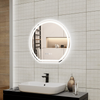 Illuminated Bathroom Mirror LED Light Demister Touch Sensor Time 600*600mm