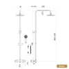 Bathroom Thermostatic Bar Mixer Shower Shower Kit Fixed Head Brushed Brass Round