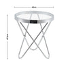 Round Corner Side Table Silver End Table with Glass Top Metal Frame Living Room