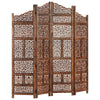 Keketa Hand carved Panel Screen with 4 Panels, Folding Room Divider, Wooden Y0P9
