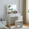 Dressing Table LED Lights Mirror Drawers Make up Desk Bedside Cabinet Stool Set