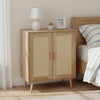 Rattan Door Cabinet Kitchen Living Room Wooden Storage Cupboard Shelf Sideboard