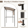 Outdoor Patio BBQ Canopy w/ Metal Shelves & Hooks-Brown