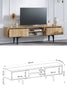 Artemis TV Stand / TV Unit 180 cm/2-Door / 2-Shelf/ Sapphire Oak / Modern Retro