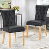 Set of 2/4 Dining Chairs Home Kitchen Chair High Back PU Leather with Wood Legs