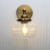 Industrial Ribbed Wall Light Kitchen Bedroom Wall Sconce Lights with 6.3” Gla...