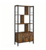 Bookshelf, Storage Shelf, Large Bookcase With Doors, 4 Shelves, Stable Steel Str