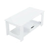 Rectangular Coffee Table Side End Table Wooden TV Stand with Storage Shelf Rack