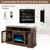 TV Stand with Electric Fireplace Media Entertainment Center Brown