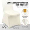 100PCS Stretch Spandex Folding Chair Covers Repeated Usage Ivory Color Formal