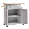 Kitchen Trolley Cart Rolling Island Cart Serving Cart W/ Storage Shelf & Drawer