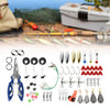 188pcs/set Sea Fishing Accessories Tackle Box Kit Set Jig-Hooks Swivels Clamp