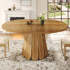 Extendable Dining Table 118-158x118x76cm Oval Kitchen Table, MDF Metal Base