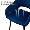 Pair of Dining Chair Velvet Diamond Chairs with Metal Legs Black/Blue/Grey/Green