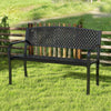 2-3-Person Patio Bench 127CM Garden Bench with Armrests Black