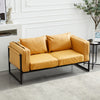 Single/Double/Triple Sofa Armchair Faux Leather Cushion Seat Metal Frame Armrest