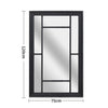 Large Rectangle Window Style Wall Mirror Black Metal Frame Decorative Mirror