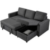 Sectional Sofa with Chaise L-Shaped Reversible Sofa Bed with Storage Dark Gray