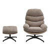 Luxury Soft Lounge Chair With Footstool Lazy Recliner High Back Swivel Armchair