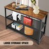 Metal Wooden 3 Tier Shoe Rack Bench Organiser Stand Storage Shelf & Seat Brown