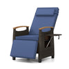 Patio Rattan Lounge Chair Outdoor Recliner Chair w/ Backrest & Footrest Navy