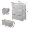 Storage Cabinet Drawers Fabric Metal Frame Sofa Side Bedroom Nightstand Bedside