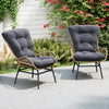 PE Rattan Garden Chair Outdoor Armchair Wicker Lounge Chairs-Grey