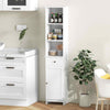 Freestanding Bathroom Storage Cabinet with 3 Open Shelves & Door Cabinet White