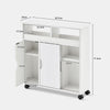 Bathroom Floor Storage Cabinet w/ 2 Sliding Doors Cupboard White 4 Wheels