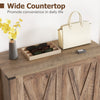 Freestanding Wooden Shoe Rack with Adjustable Shelves-Old Oak