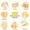 8-in-1 Kids Jungle Gym Playset Toddlers Indoor Wooden Climbing Toy Play Set