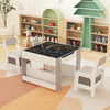 4 in 1 Toddler Activity Table w/Reversible Tabletop & Bookshelves-Grey