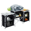 Folding Camping Table Aluminium Kitchen Unit Storage Outdoor Cooking Station NEW