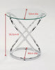 Coffee Table decore Clear Glass Round Side End Chrome Base-STB41/CH