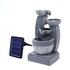 Solar Garden Water Feature Fountain with LED Light Outdoor Cascading Bowls ECO