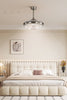 42'' LED Ceiling Fan Light Luxury Crystal Chandelier Dimmable 3-Color w/Remote